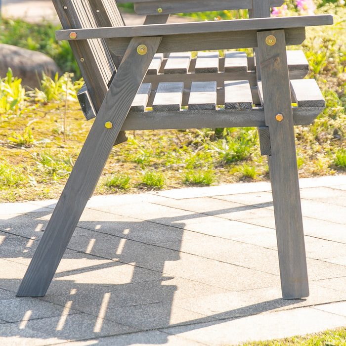 Outsunny Banc D'exterieur 2 Places Avec Table, Banc De Jardin En Bois, Gris