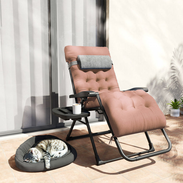 Outsunny Chaise Rembourree, Chaise Inclinable Pliante, Kaki