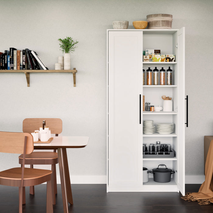 Armoire d’appoint de rangement Elite Premium Home avec 5 tablettes - blanche