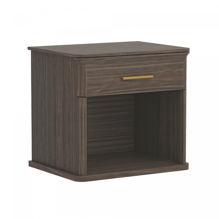 Table de nuit traditionnelle Clifford en noyer (1 tiroir)