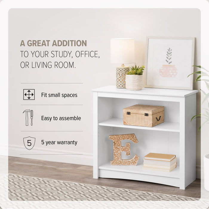 Bibliothèque à 2 tablettes - blanche