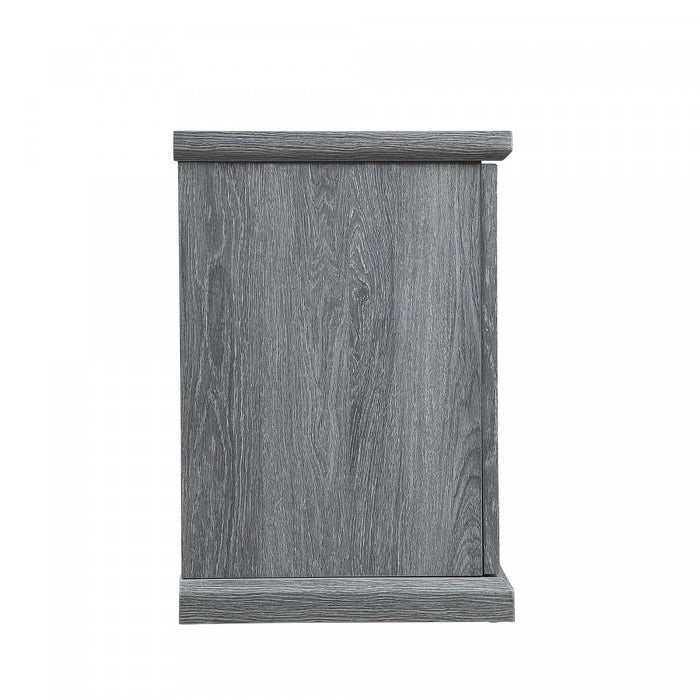 Foyer electrique moderne Franklin de style ferme, 2 pieces, noir et gris