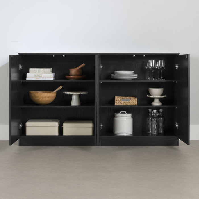Arum Ensemble De 2 Buffets Avec 2 Portes Chene Noir, De Meubles South Shore