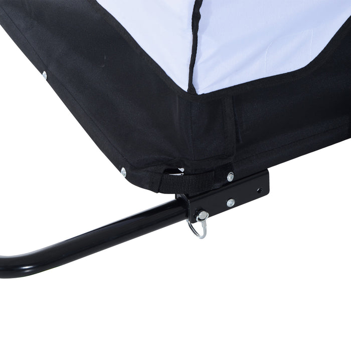Homcom Remorque Pour Velo Porte-bagages Pour Velo Chariot Avec Housse Blanc Noir
