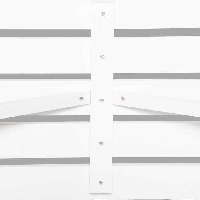 Outsunny Banc D'exterieur En Bois Rustique, Banc De Jardin, Blanc