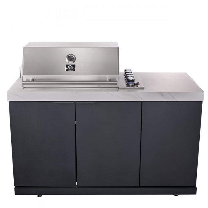 Cuisine d'exterieur Rimini de 62 600 BTU, refrigerateurs de 4,8 pi³, comptoirs blancs – FODKT2575WHT