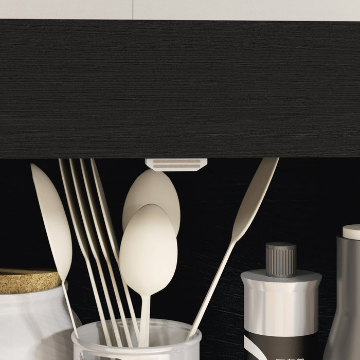 HOMCOM Armoire de rangement pour garde-manger de cuisine avec tiroir, noir