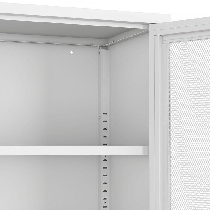 Armoire d’appoint moderne Amelia 32\" en metal blanc