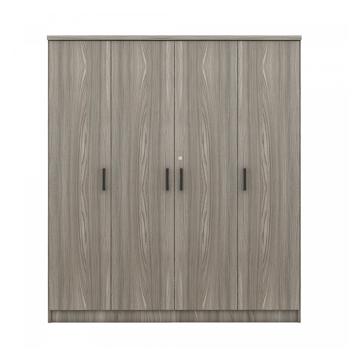 Armoire Christ En Bois De 59,2\" Avec 4 Portes, Tiroir Et Espace De Rangement Suspendu, Grise