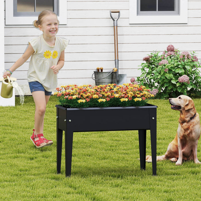 Costway A Souleve Le Lit De Jardin Eleve Boite De Planteur En Metal Avec Les Jambes Trous De Drainage Boite De Jardinage