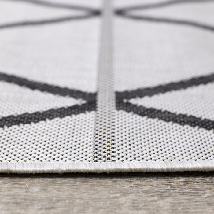 Carpette Jackson à motif de diamants pour l’intérieur et l'extérieur - 6 pi 7 po x 9 pi 6 po