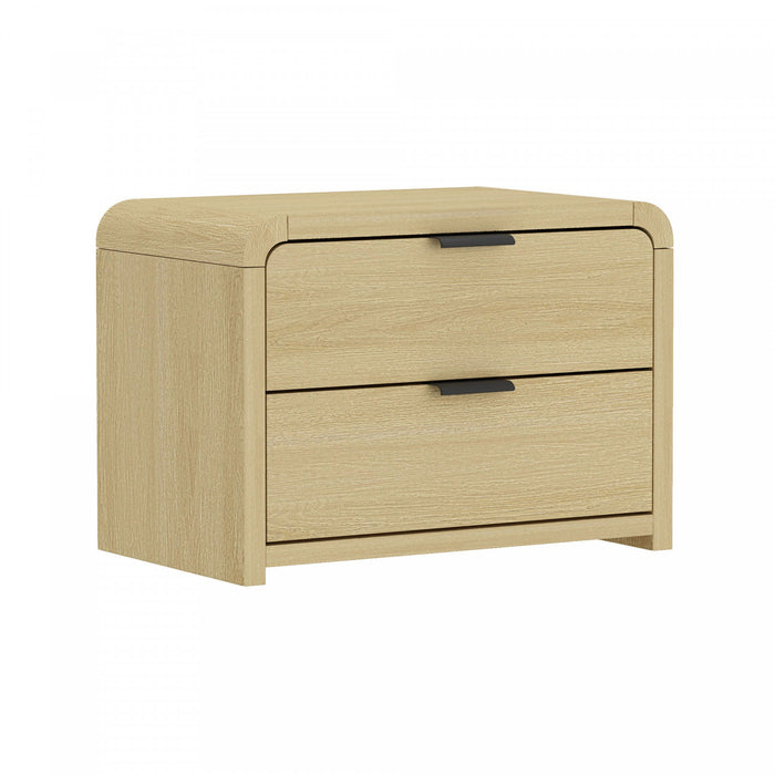 Table de nuit Grace Modern 28\" en chene naturel et noir