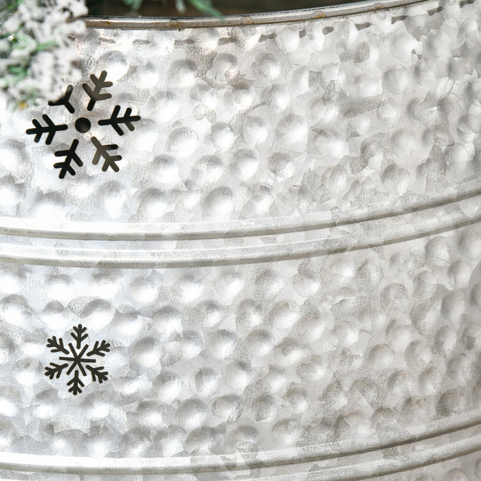Homcom Collier De Sapin De Noel 26\" Avec Motifs De Flocons De Neige Argente