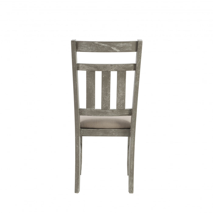 Chaise de salle à manger Turino en tissu gris vieilli - ensemble de 2