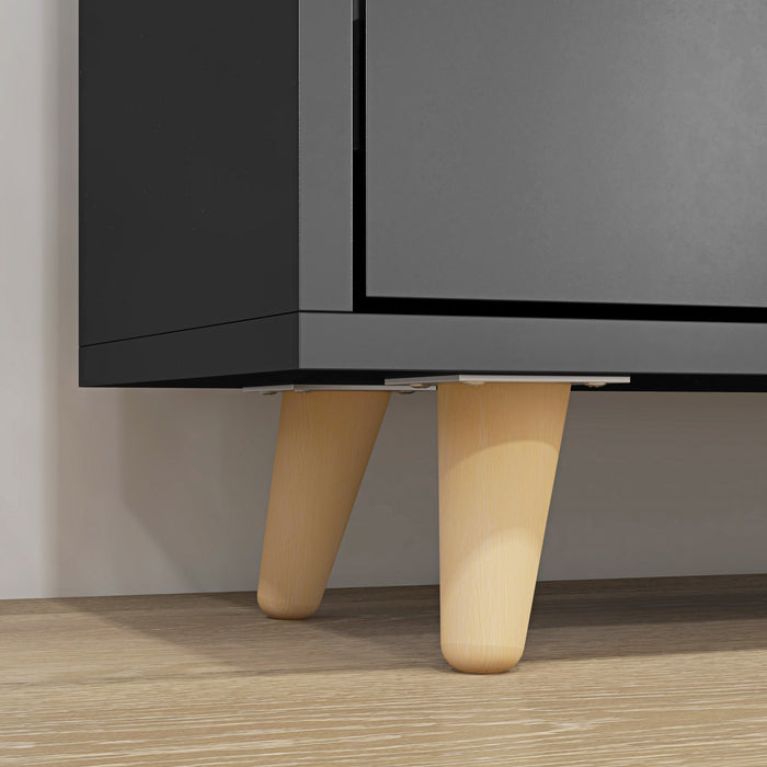 HOMCOM Armoire a chaussures avec 3 portes rabattables, noir