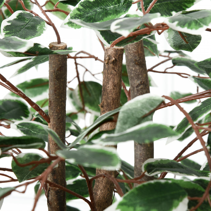 HOMCOM Ficus artificiel en pot de 1,5 m pour deco interieure et exterieure