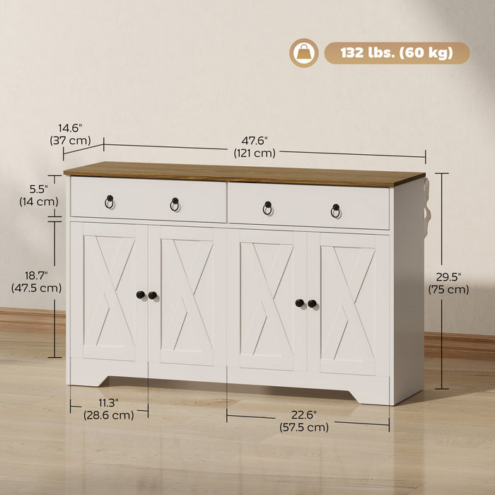 HOMCOM Buffet, armoire bar a cafe, etagere reglable