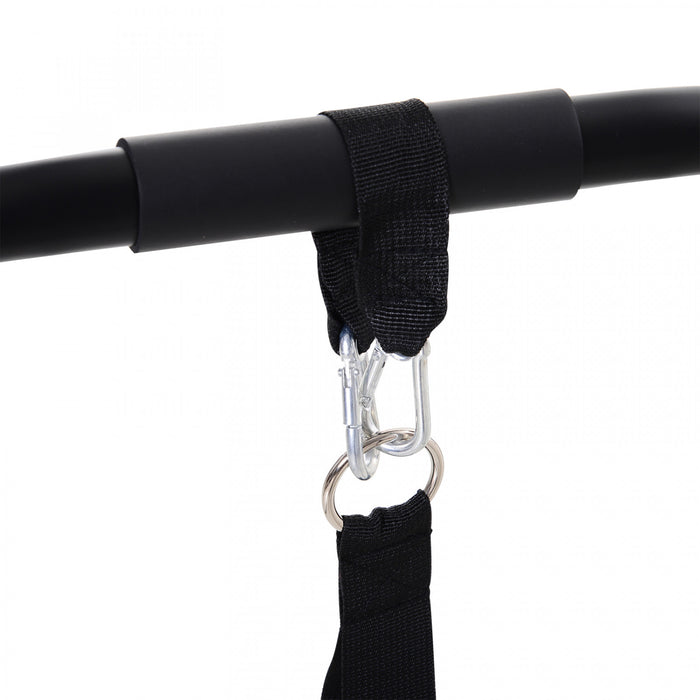 Soozier Sation De Pompe Traction Bar Support D'entrainement Avec Sangles Home Gym Noir