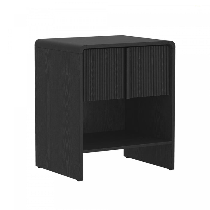 Table de nuit contemporaine Novara 56 cm en noir (1 tiroir)