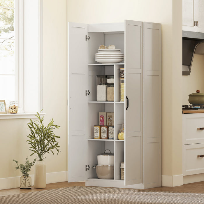 HOMCOM Armoire de Cuisine avec Charnieres a Fermeture Douce, Blanc