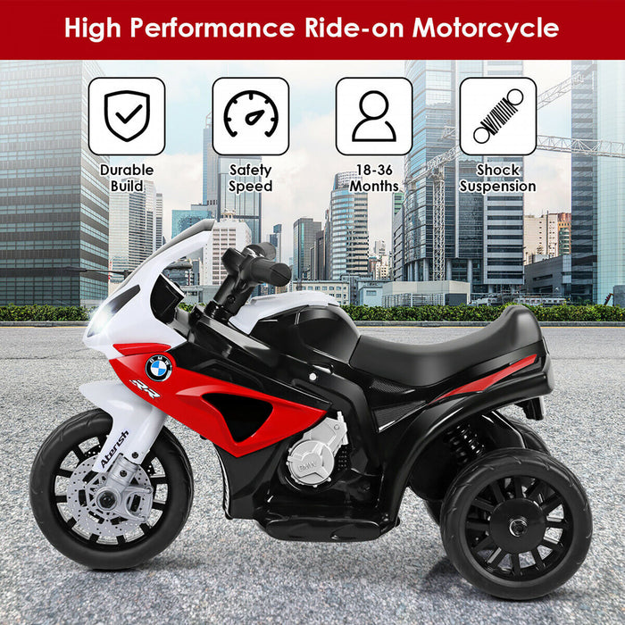 Costway Kids Ride On Motorcycle Bmw Autorise 6v Electrique 3 Roues Velo W / Musique Et Lumiere