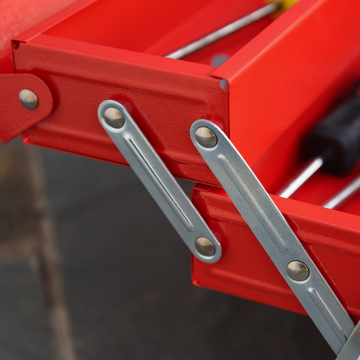 Durhand Boite A Outils, Coffre A Outils En Acier Avec Poignee, Rouge