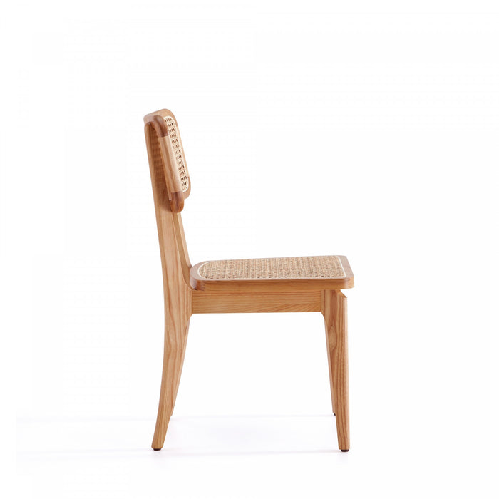 Chaise de salle a manger en bois style industriel Giverny, finition naturelle - Lot de 4