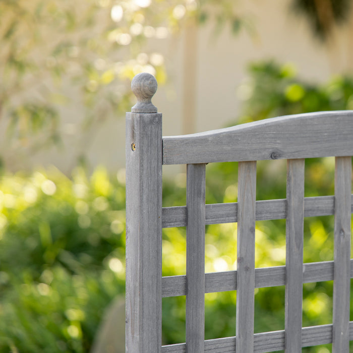 Outsunny Lit De Jardin Sureleve Outsunny Avec Jardiniere En Bois De Treillis, Gris