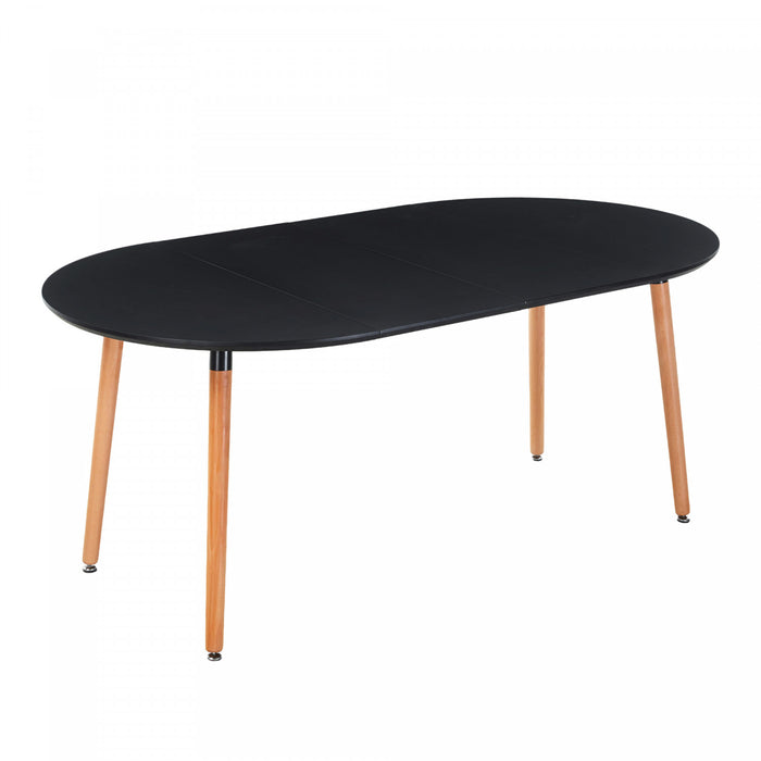 Table a manger gain de place Noah avec rallonge, couleur noire