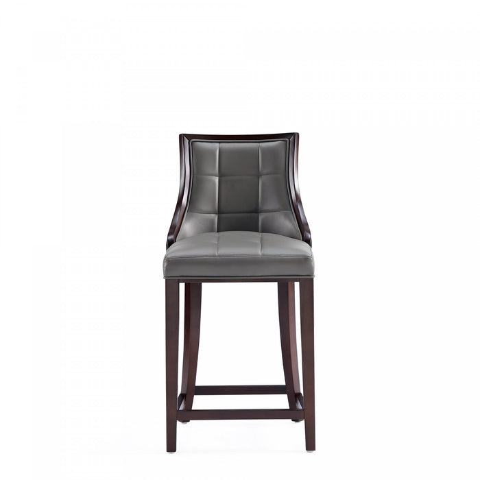 Tabouret de comptoir traditionnel en bois Fifth Avenue avec assise rembourree, graphite - Lot de 2