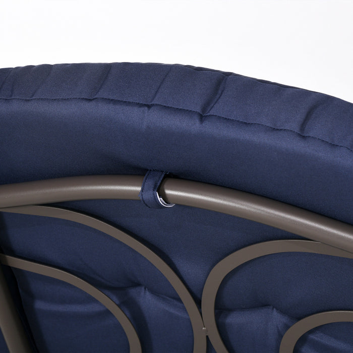 Outsunny Balancoire D'exterieur Robuste 3 Places, Bleu Fonce