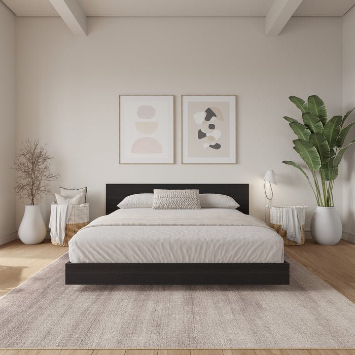 Lit plateforme bas Satori avec tete de lit Queen