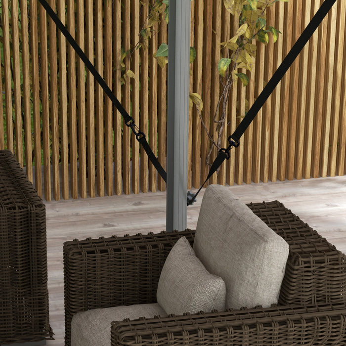 Outsunny Parasol De Patio En Porte-a-faux Outsunny De 13 Pi, Rouge