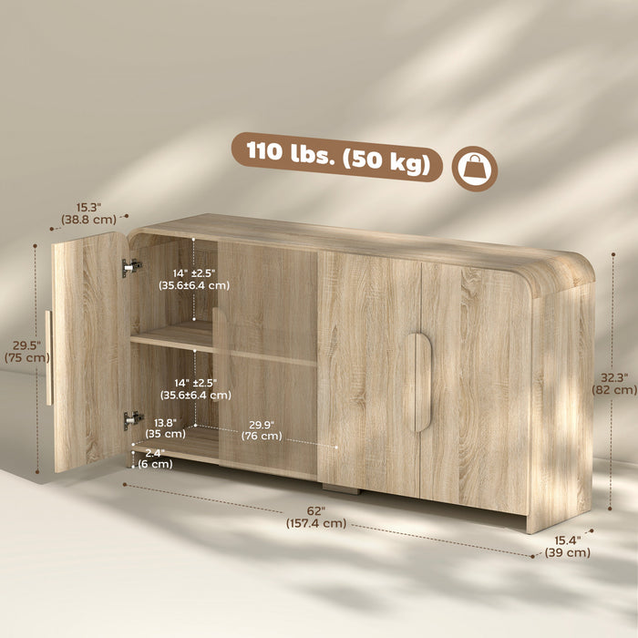 HOMCOM Buffet Moderne de 62\" avec Portes a Fermeture Douce