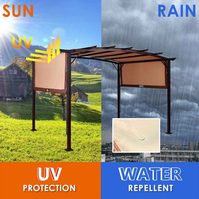 12’ X 9’ Kit Pergola Cadre Metallique Couvert Couvert De Gazebo Abri De Patio