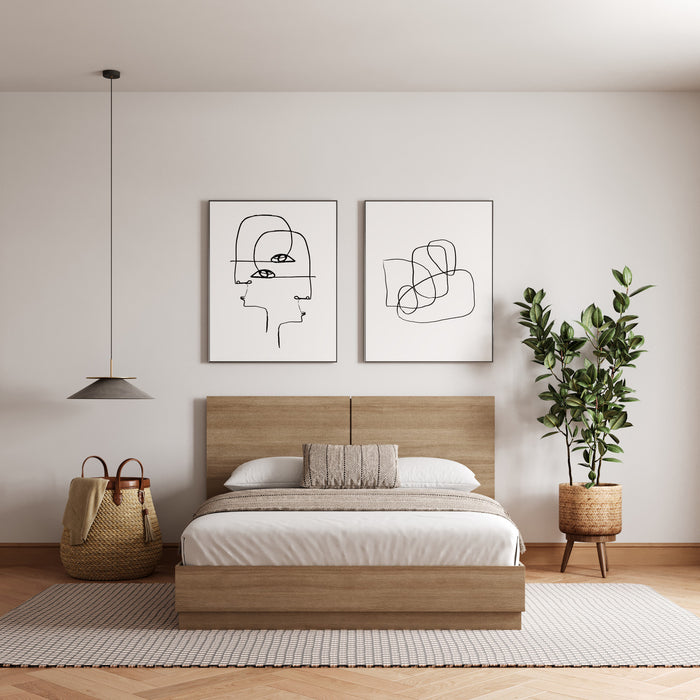 Lit double plateforme Milano Nordika - chêne brun