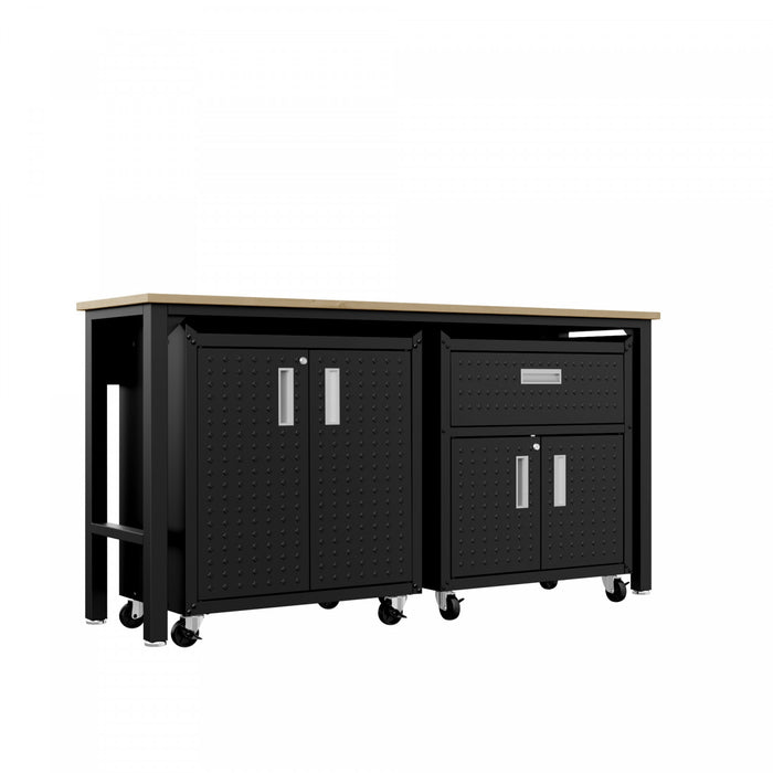 Ensemble de garage moderne Fortress 3 pieces en gris charbon