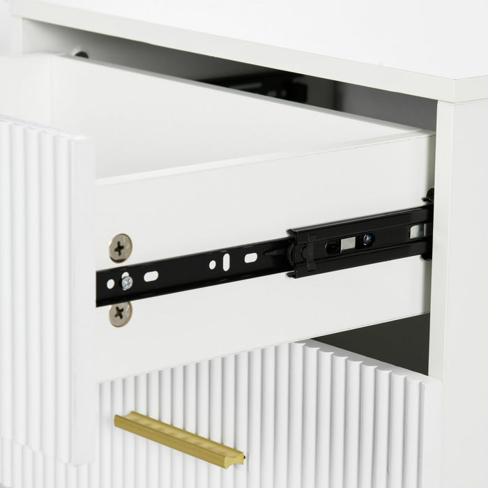 HOMCOM Ensemble de 2 Tables de Chevet avec Tiroirs pour Chambre, Blanc