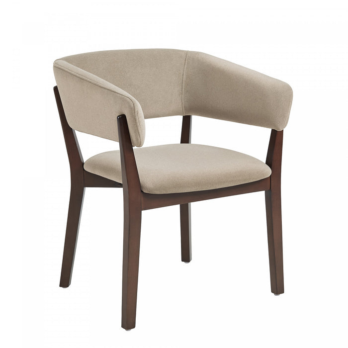 Fauteuil Blake moderne en bois avec imitation mohair, coloris naturel