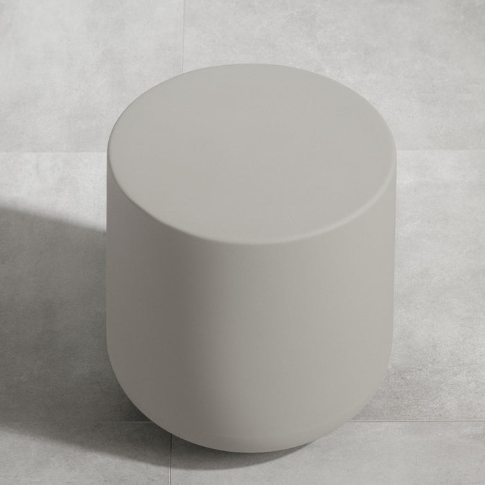 Table de fauteuil ronde Dalya pour la terrasse - greige