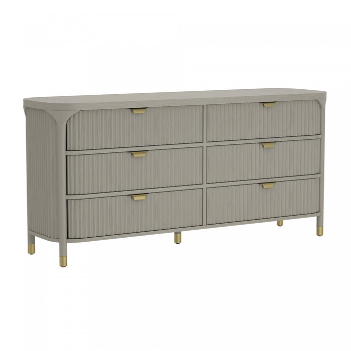 Commode contemporaine Park 68\" en gris (6 tiroirs)