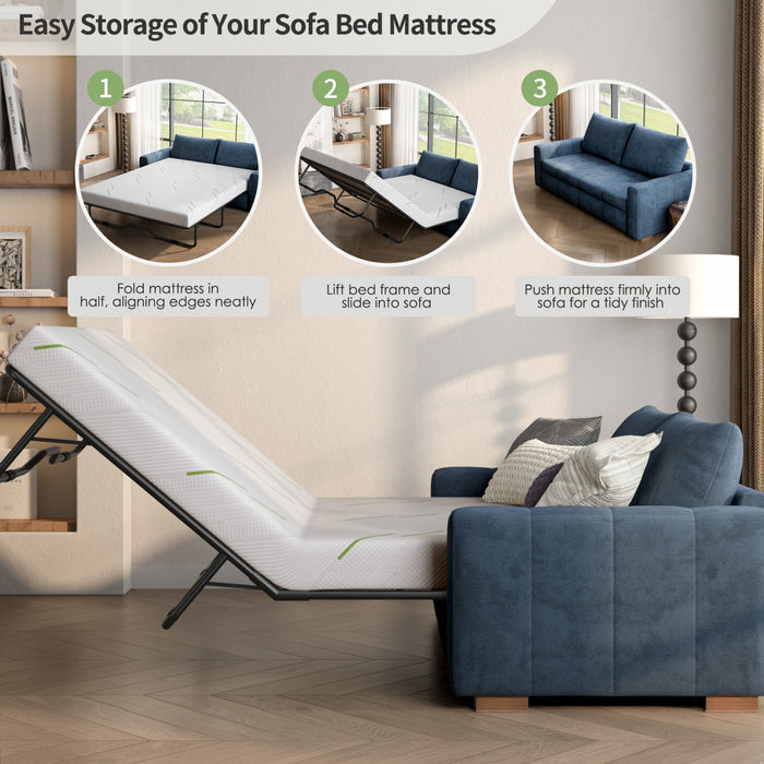 Mason matelas de canape en mousse a memoire de forme gel de 5 pouces, taille double - blanc