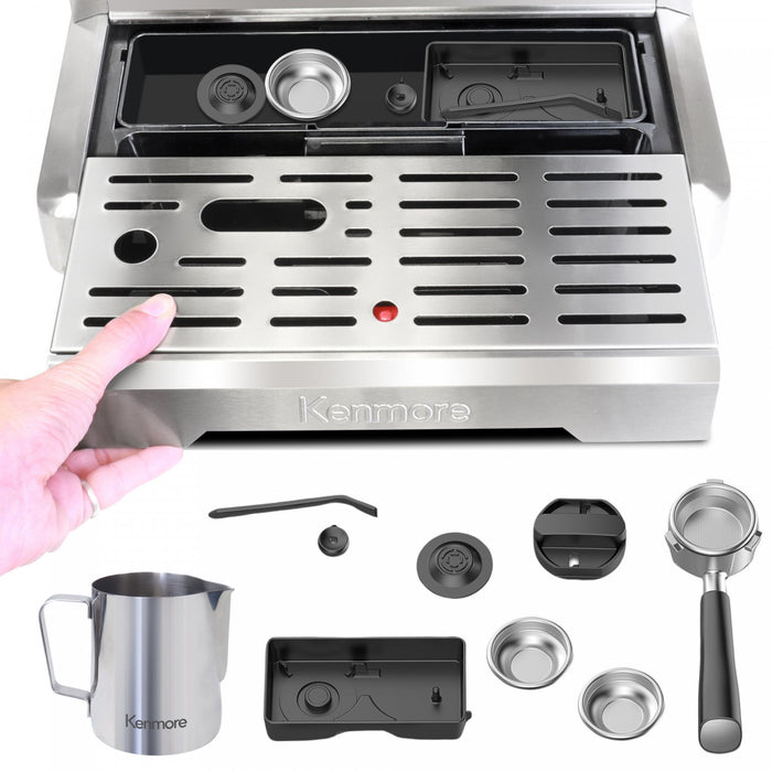 Machine a espresso a tassement automatique Kenmore Elite avec moulin et mousseur