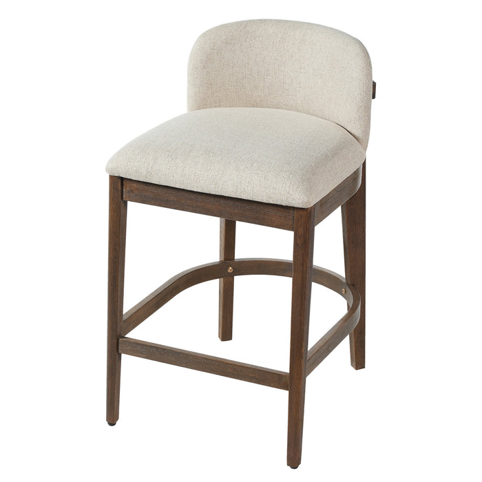 Calista – Lot de 2 tabourets de comptoir en bois d’hevea, finition noyer