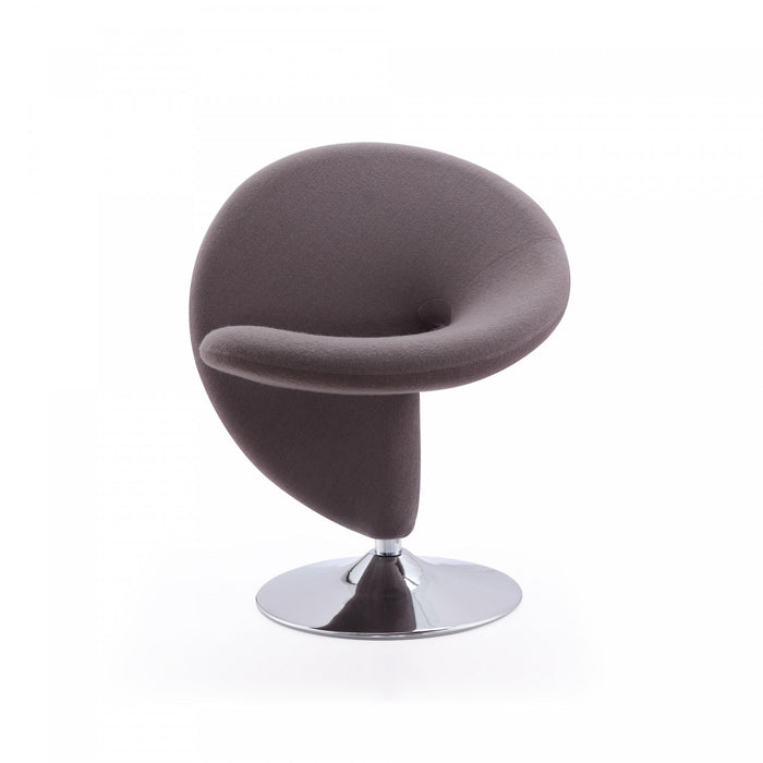 Fauteuil pivotant moderne en laine melangee Curl gris - Lot de 2