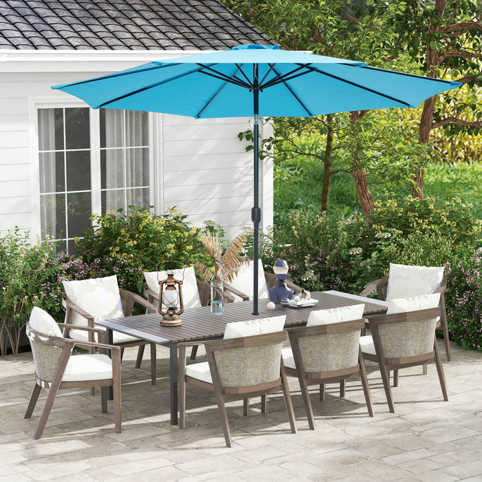 Costway Parasol de Patio 10FT Marche d'Ombre Solaire en Acier Incline avec Mecanisme d'Inclinaison et Manivelle