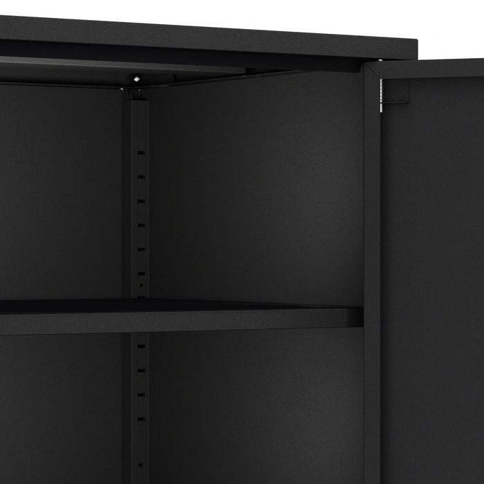 Armoire d’appoint moderne Ava 24\" en metal noir