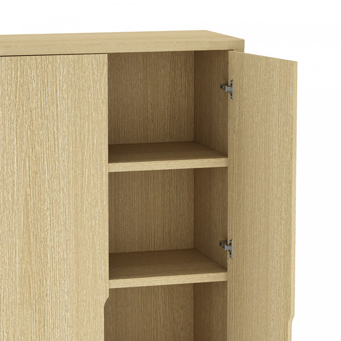 Armoire bibliotheque moderne Rivington 38\" en chene naturel - Ensemble de 3