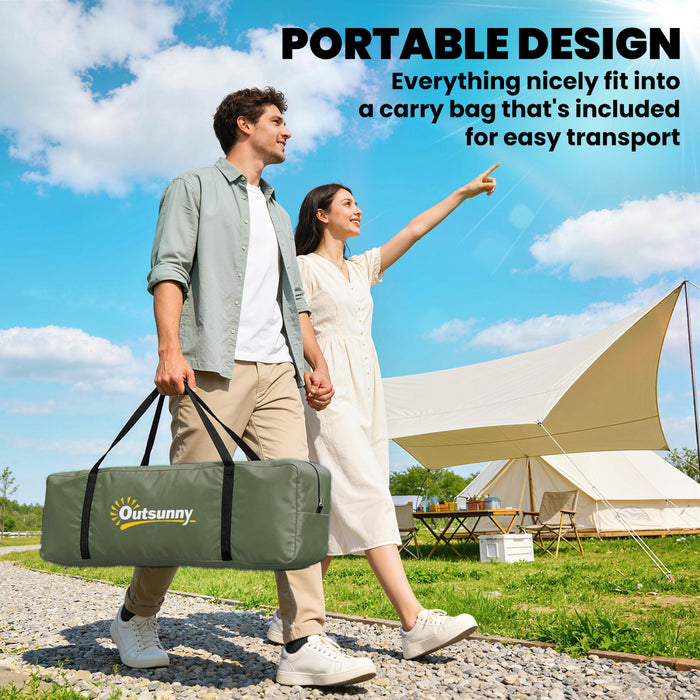 Tente de camping Outsunny, tente pour 6 a 8 personnes avec 2 chambres, vert fonce