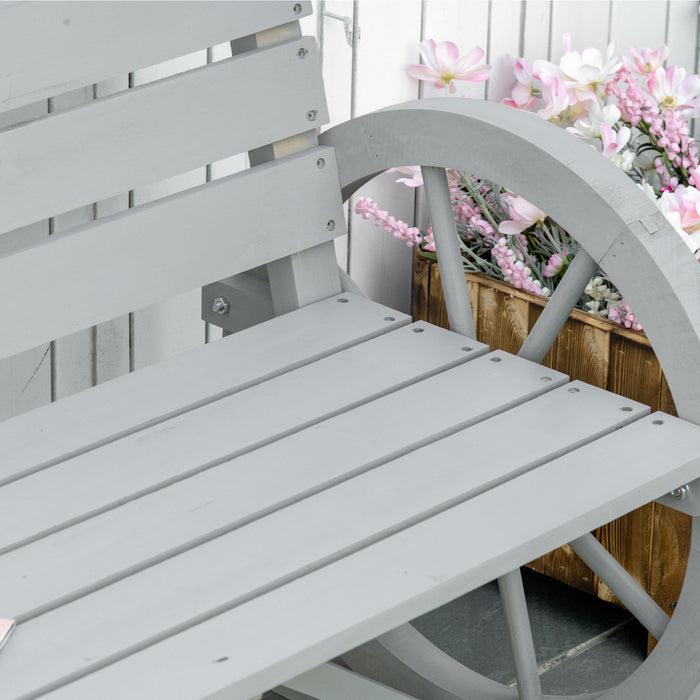 Outsunny Banc De Jardin En Metal De 50 Po Motif D'oiseaux Vintage